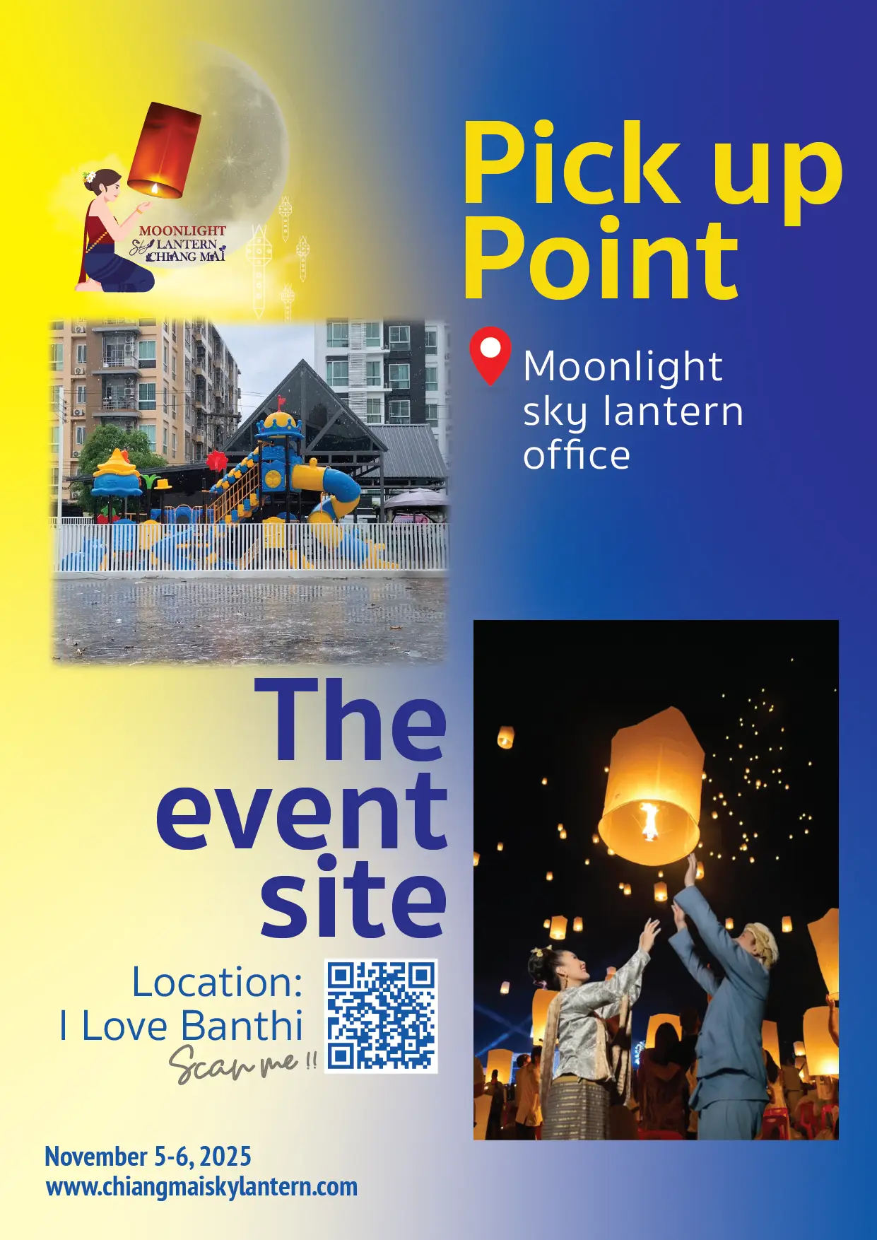How to go event 1 moonlight sky lantern 2025 Pick up point